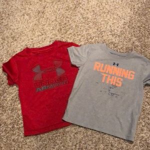 Lot of 2 - Boys Under Armour t-shirts